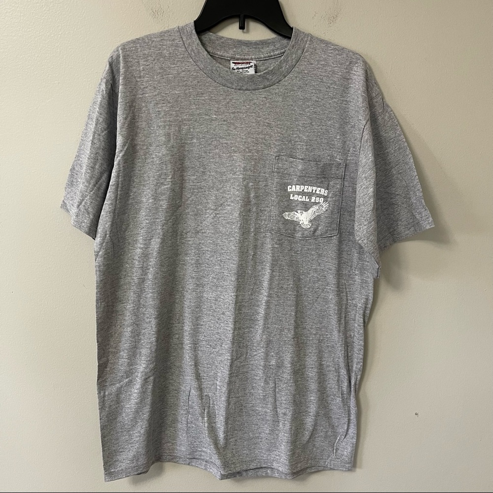 Vintage Jensen Activewear Heavyweight Tee With Pocket CARPENTERS LOCAL 250 Men L
